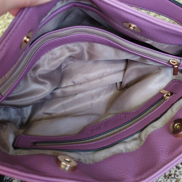 Dasein Women’s Vegan Leather Lavender Hobo Shoulder Purse Satchel NWOT - Picture 9 of 14